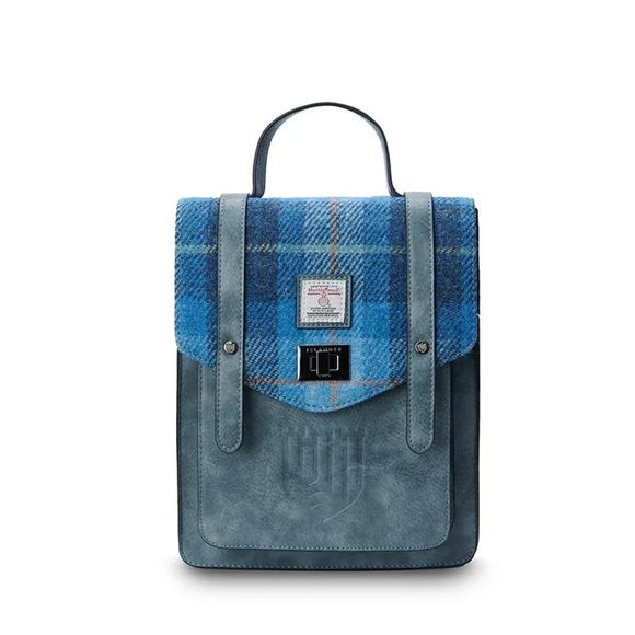 Harristweed The Mini Carloway Backpack, Blue Tartan, Mini XD - Picture 1 of 3